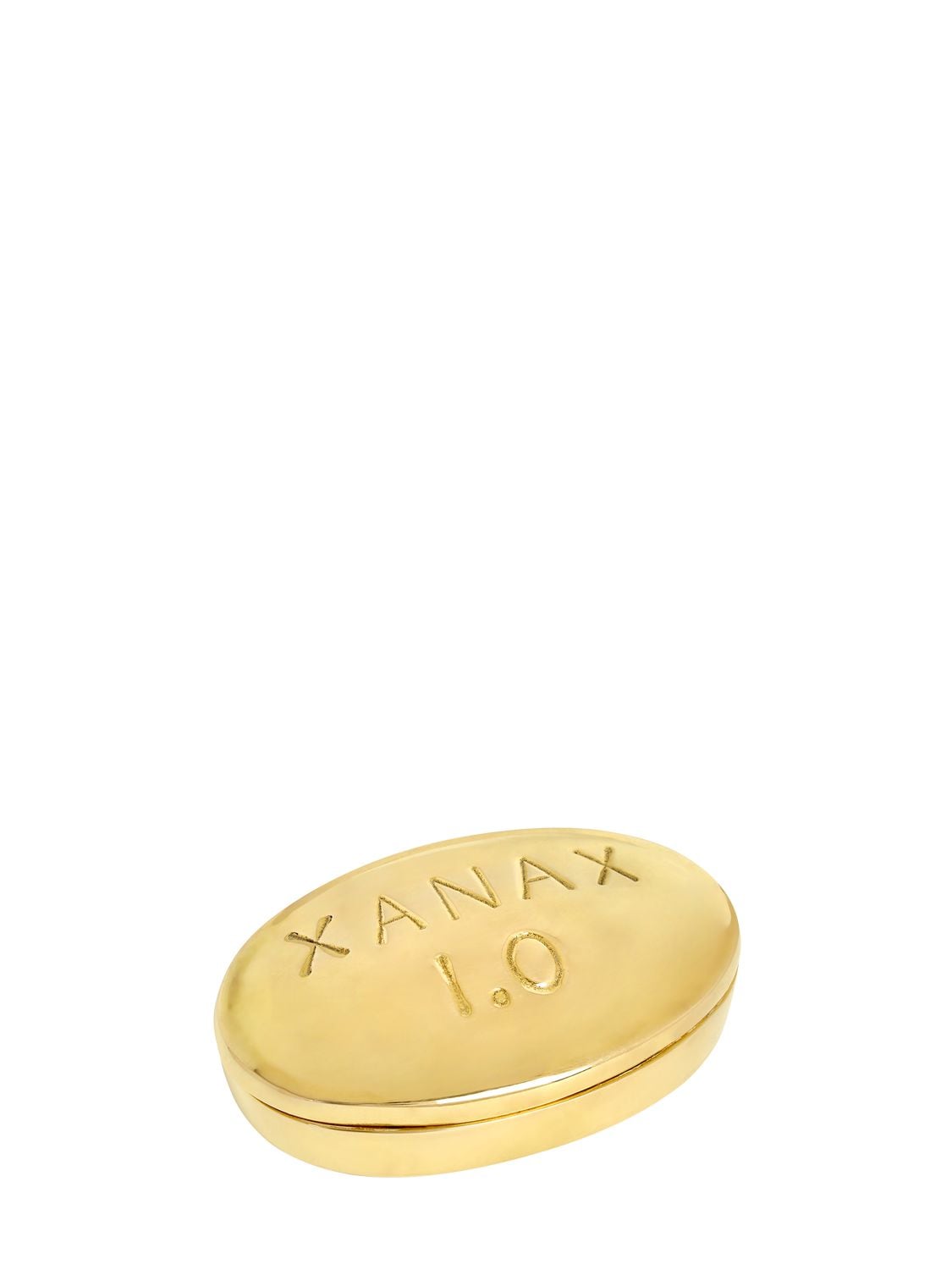 Jonathan Adler Xanax Polished Brass Pill Box In Gold