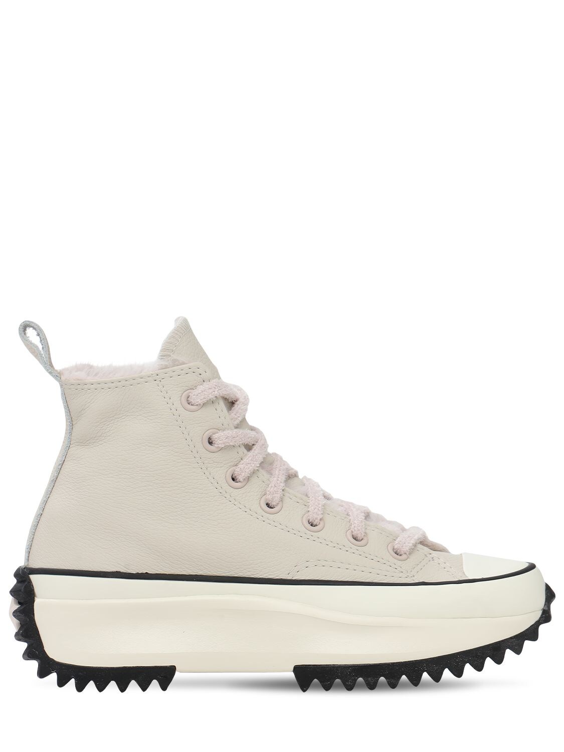 Converse Run Star Hike Hi Leather Sneakers In Off White