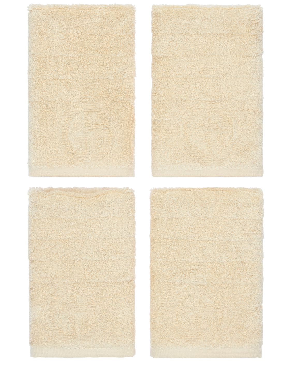 Shop Armani/casa Set Of 4 Dorotea Cotton Towels In Sand
