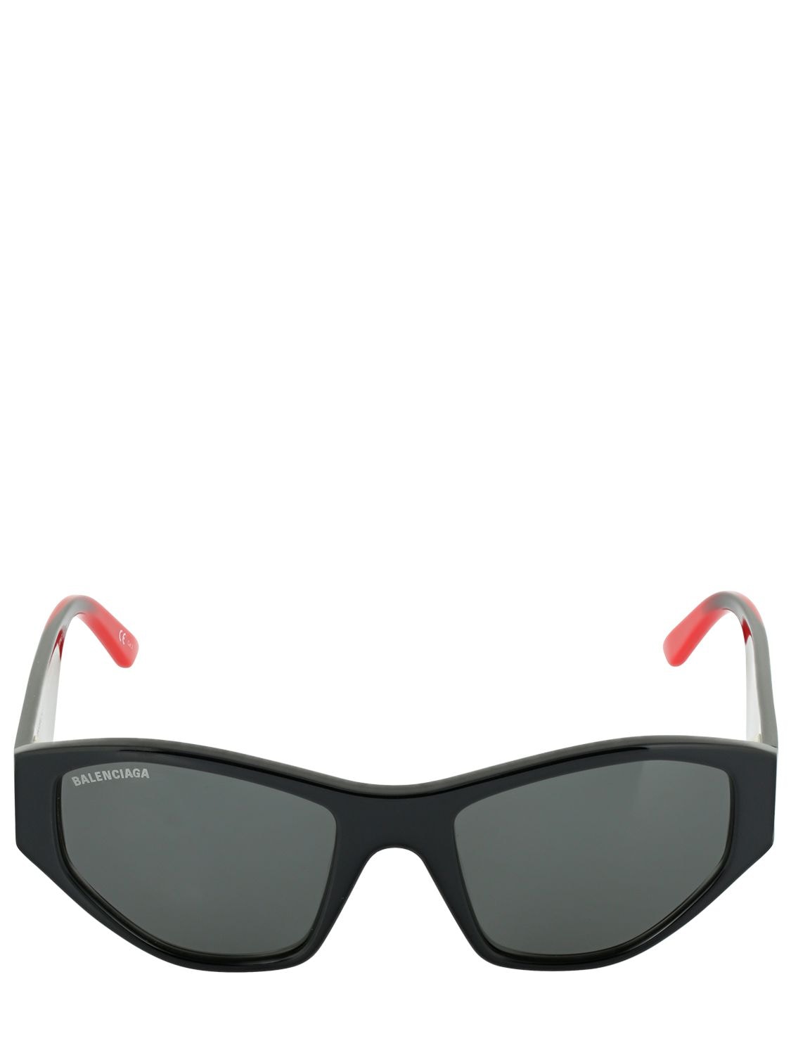 Balenciaga Cut Cat 0097s Acetate Sunglasses In Black,red