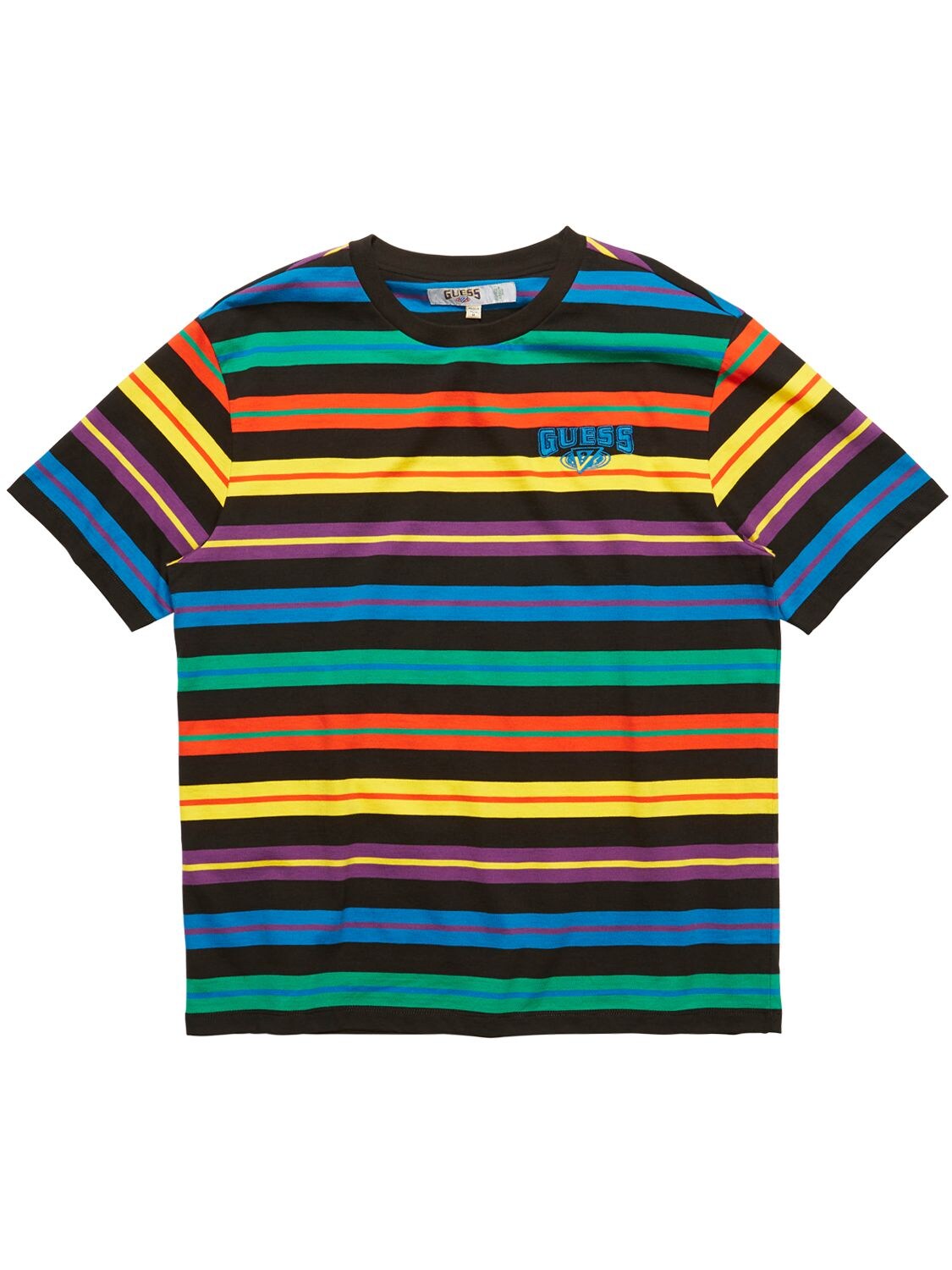 guess palm striped t-shirt