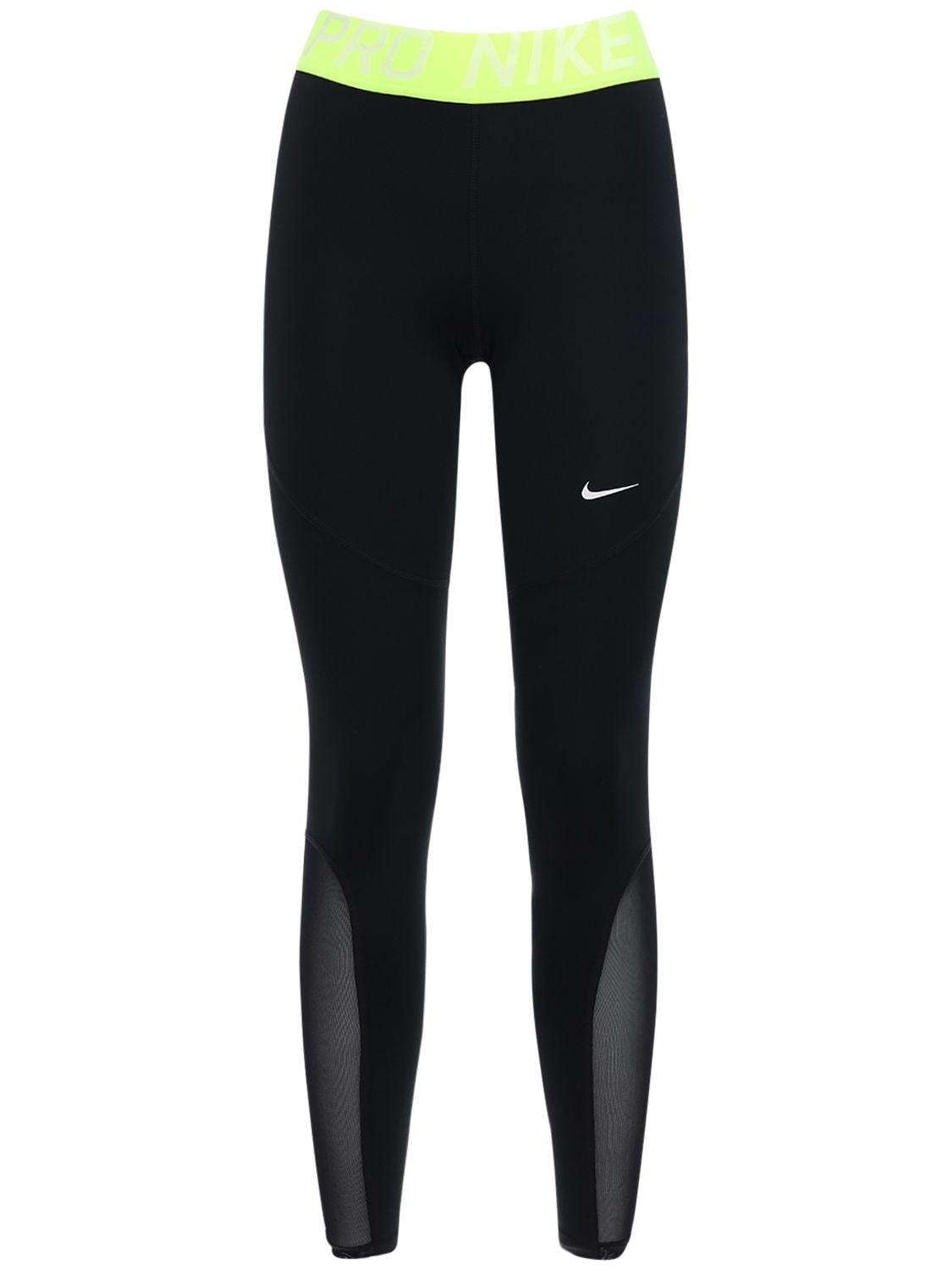 Nike Pro Training Leggings In Black,volt