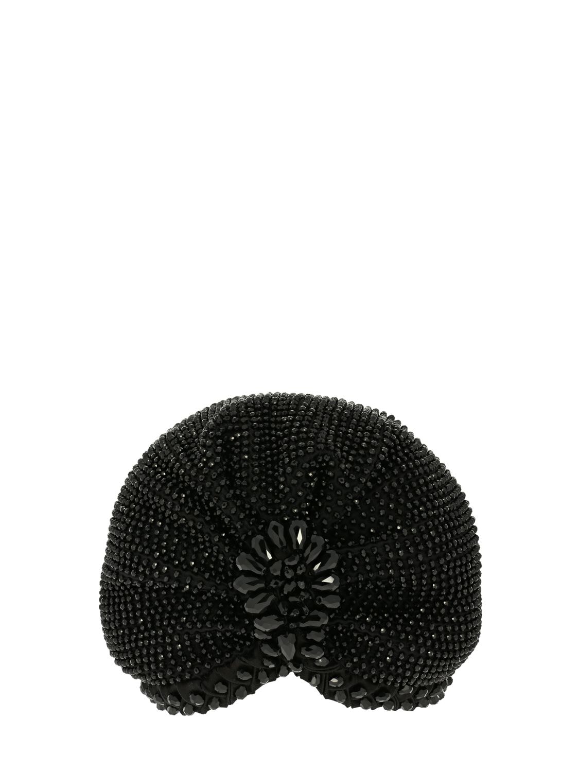 Mary Jane Claverol Guayana Crystal Embellished Turban In Black