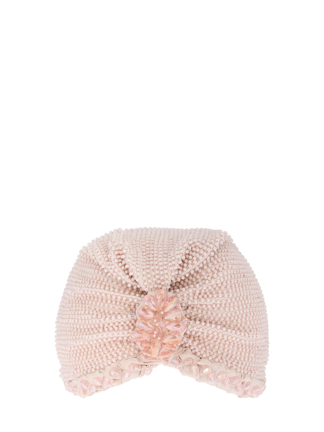 Mary Jane Claverol Guayana Crystal Embellished Turban In Pink