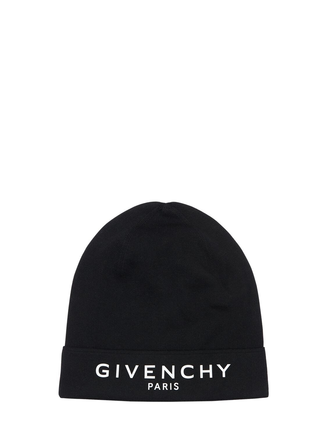 Givenchy Logo Intarsia Cotton & Cashmere Beanie In Black