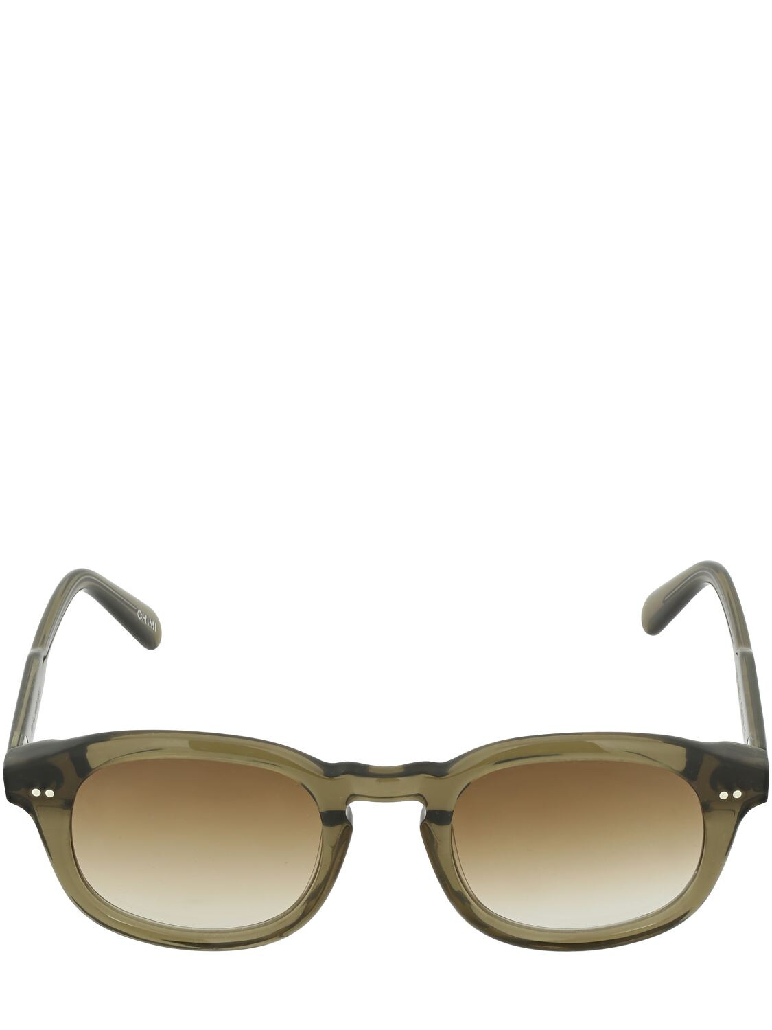 Chimi 102 Green Round Acetate Sunglasses In Green,brown