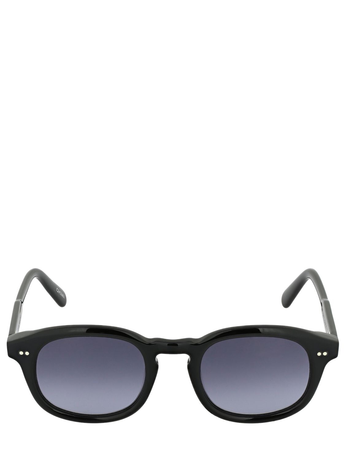 Chimi 102 Black Round Acetate Sunglasses In Black,grey