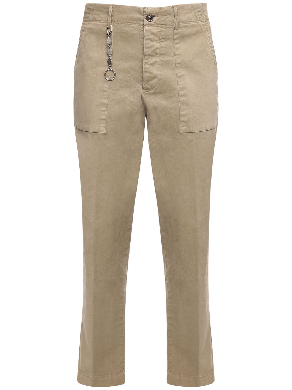 Pantaloni Torino - 18cm stretch cotton gabardine pants - Khaki ...