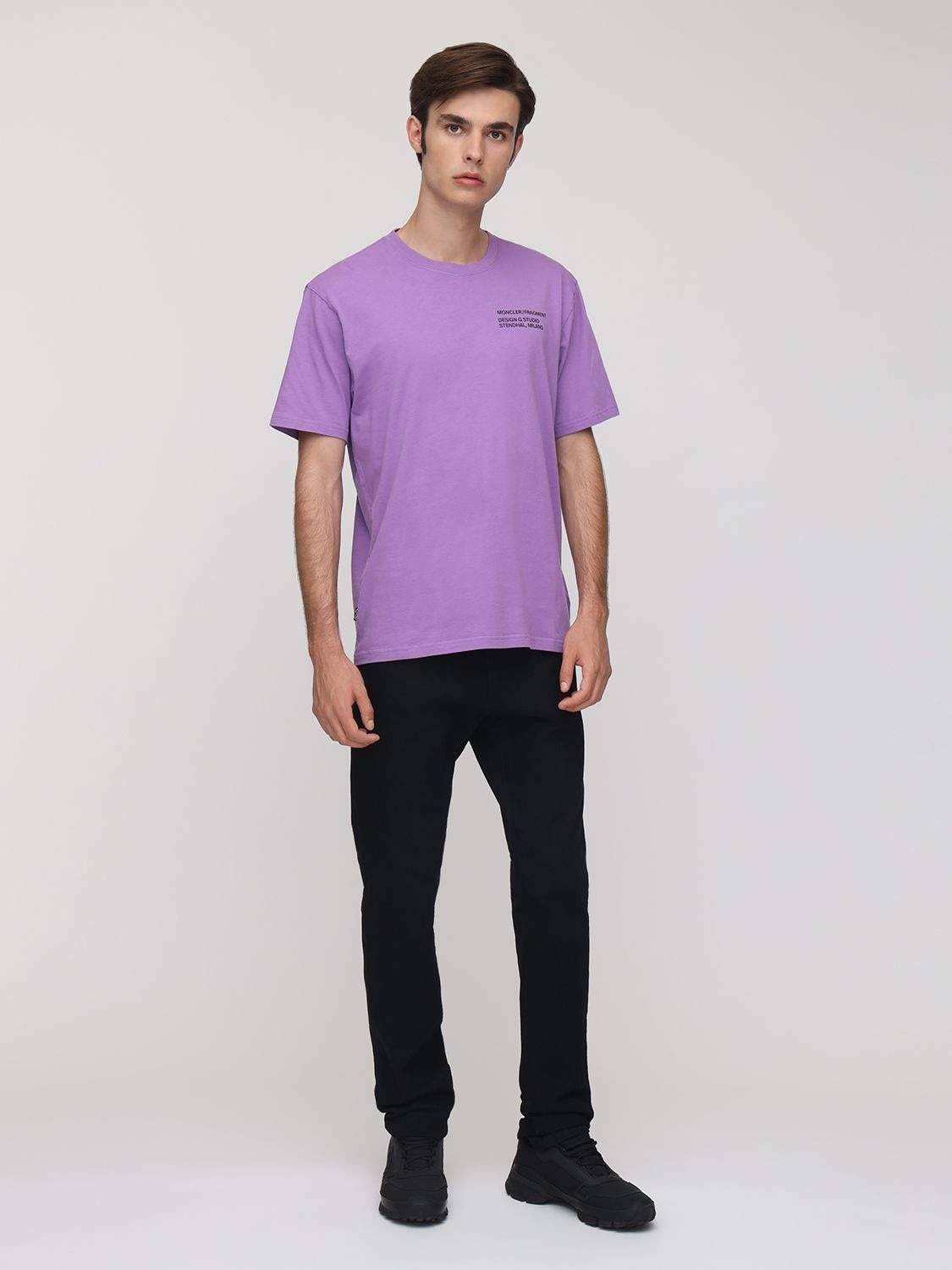 Moncler Genius Fragment Logo Cotton Jersey T-shirt In Purple | ModeSens