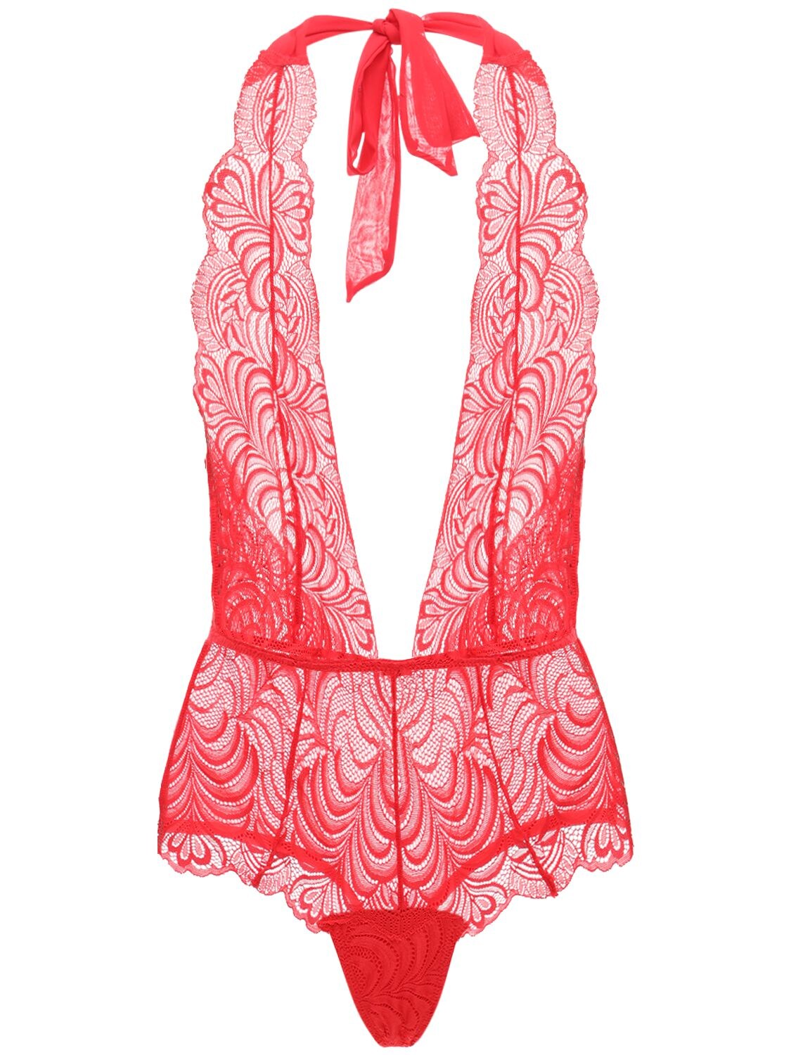 Bluebella Genevieve Lace Bodysuit In Red