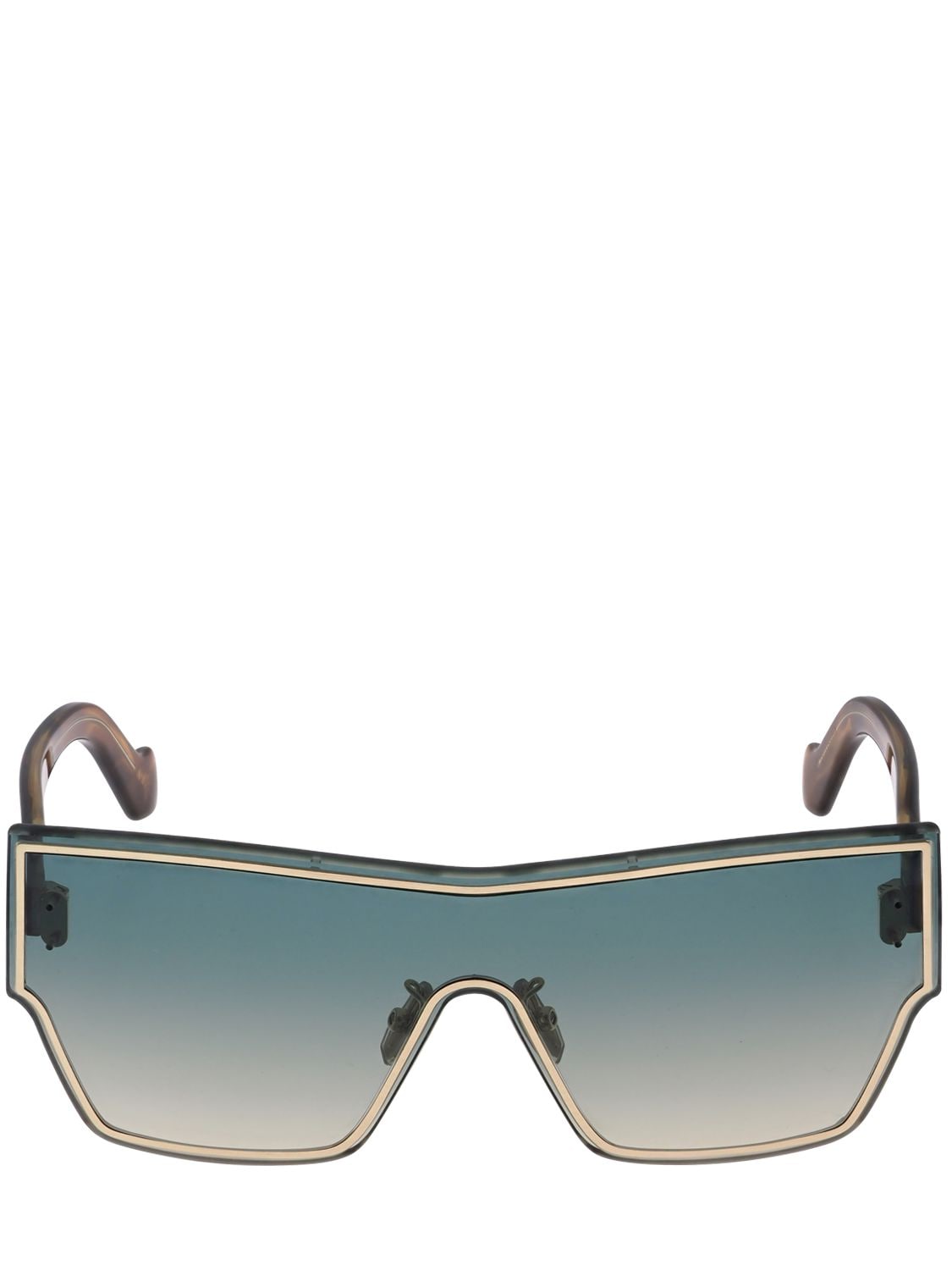 Loewe Flat Mask Metal Sunglasses In Havana,green | ModeSens