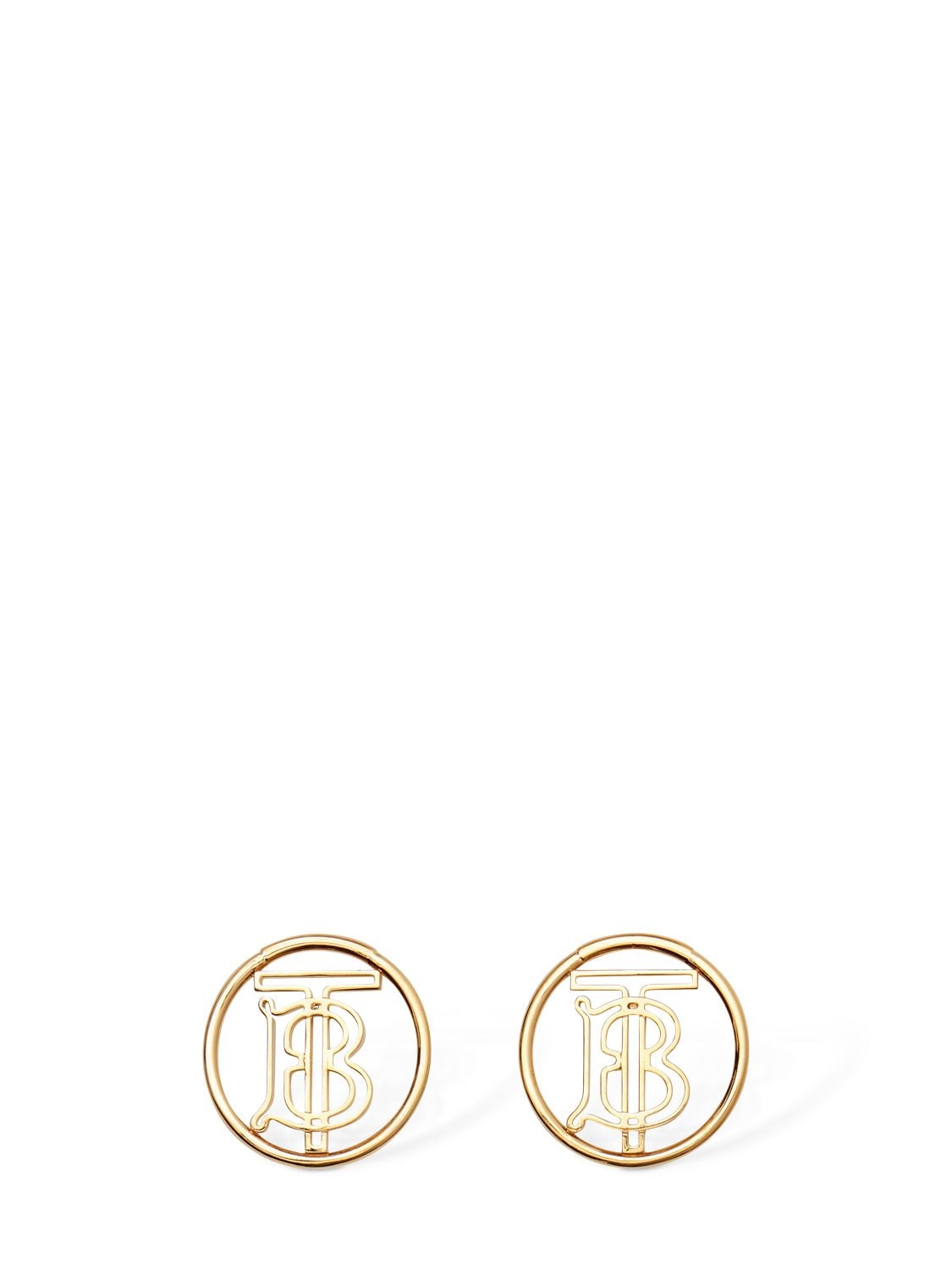 Burberry Tb Logo Stud Earrings In Gold