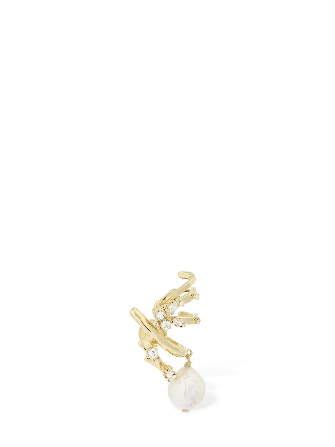 Givenchy Spiral Mono Earcuff W/ Freshwater Pearl In Gold,white