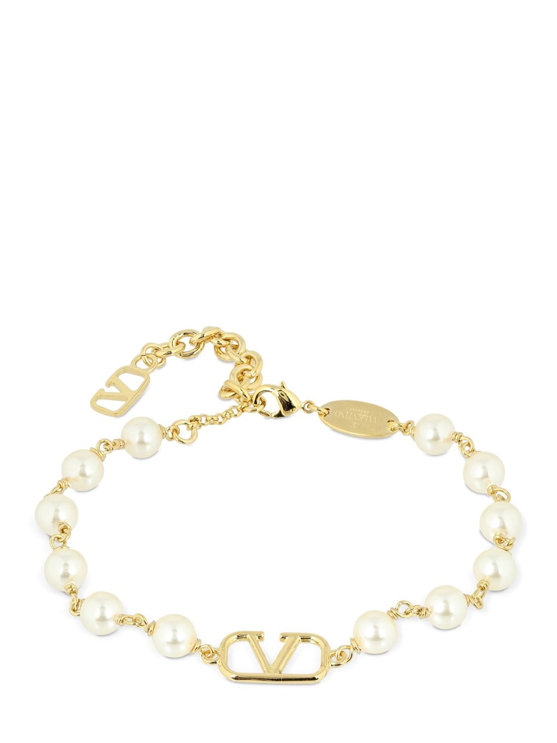 VALENTINO V & Faux Pearl Bracelet for Women