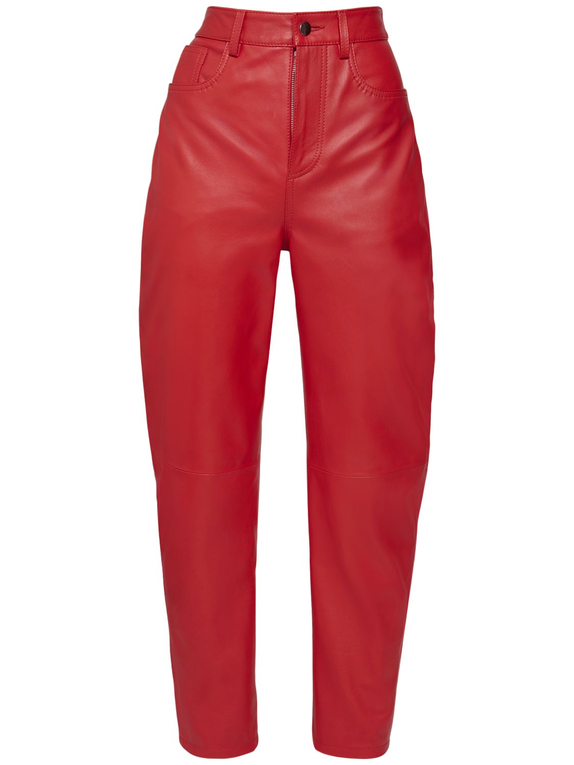 Attico High-waisted Tapered Trousers In Red
