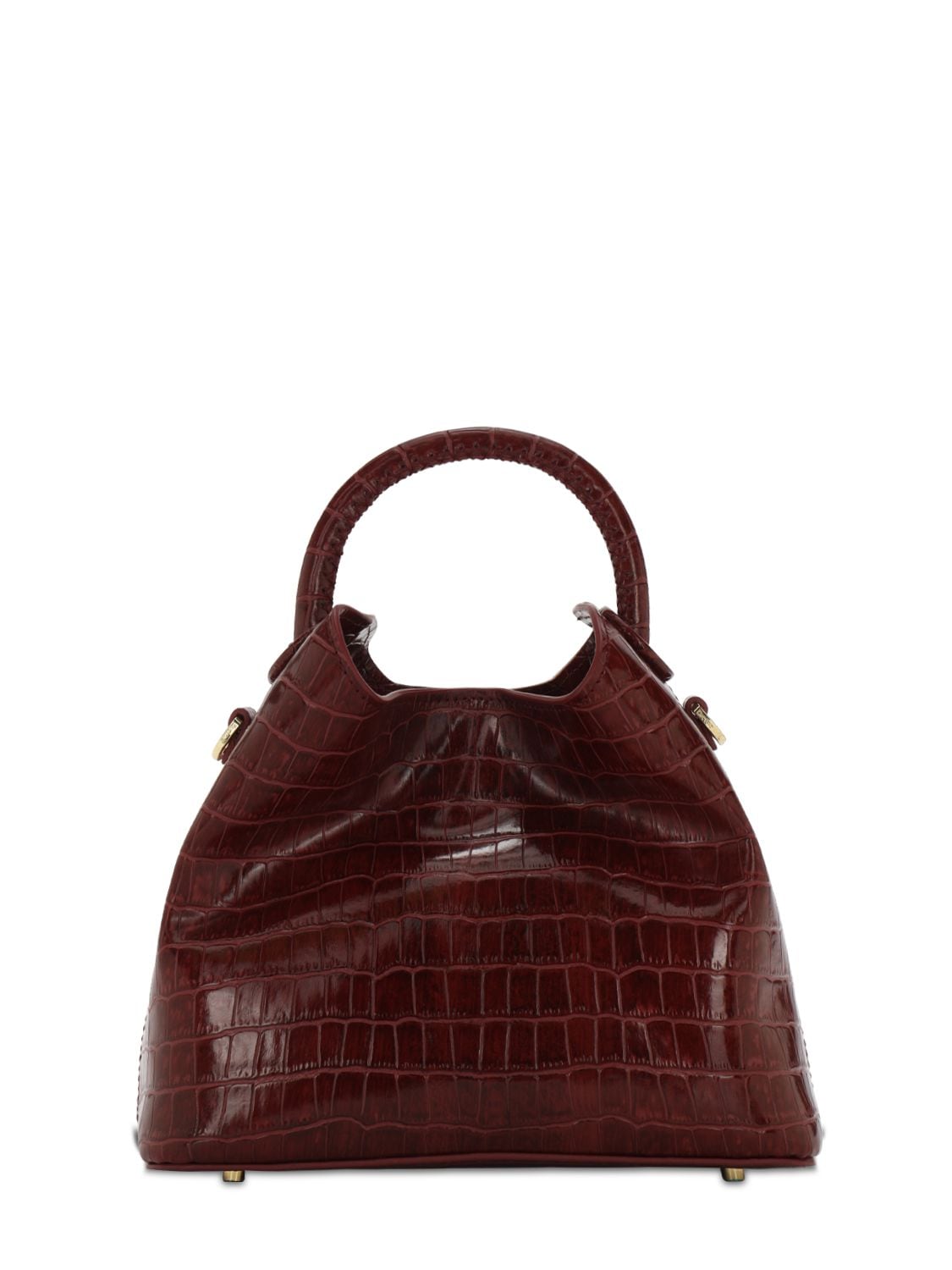 Elleme Baozi Croc Embossed Leather Bag In Bordeaux