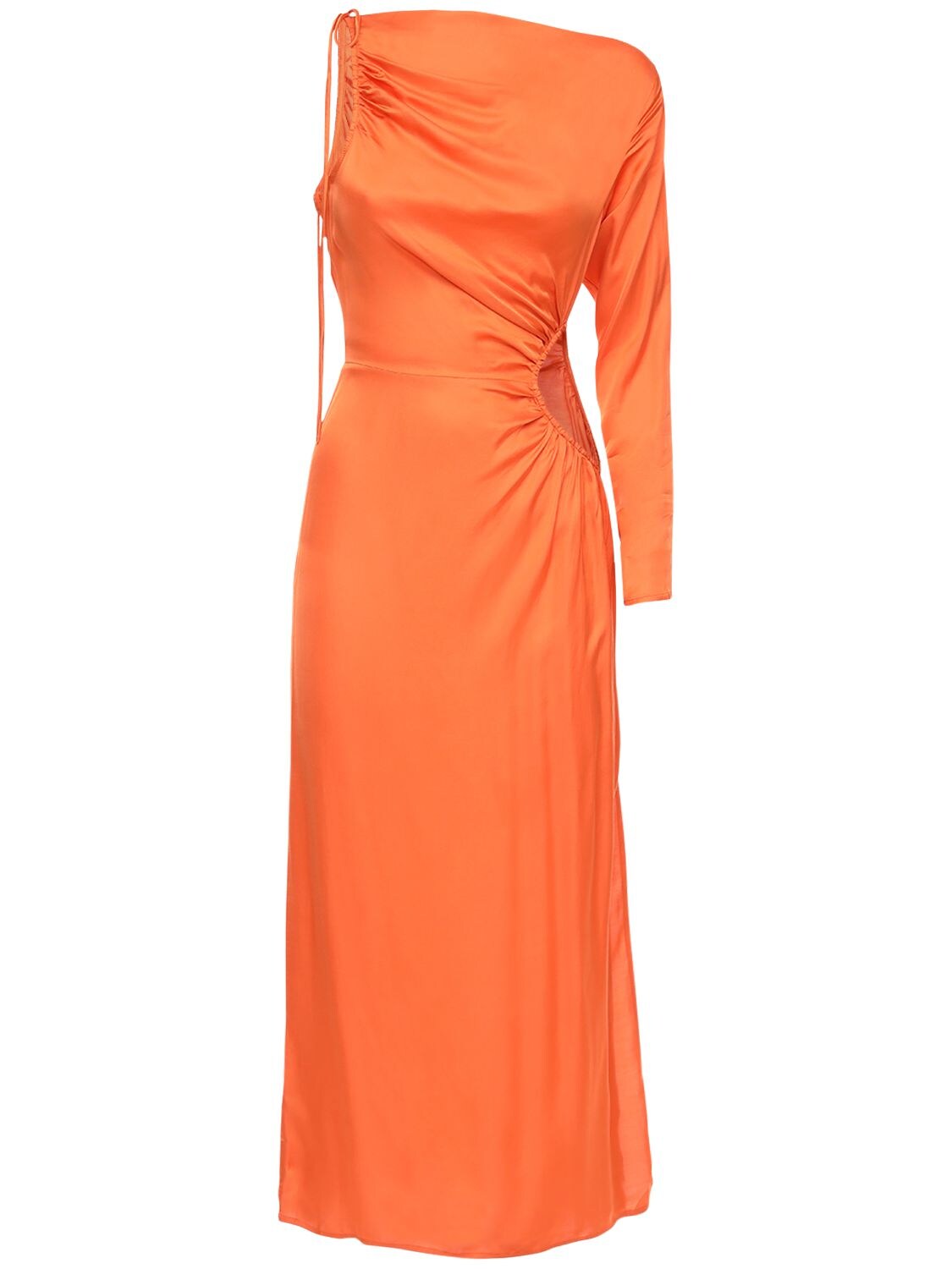 CULT GAIA CYN ONE-SHOULDER MIDI DRESS W/ CUTOUT,72IXJR011-U1RG0