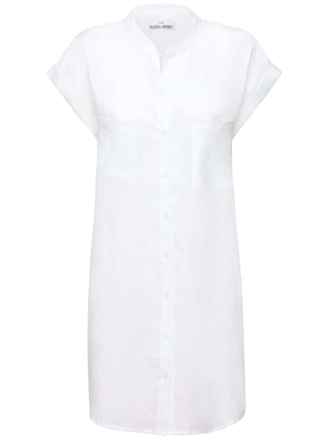 The Sleep Shirt Linen Nightgown In White