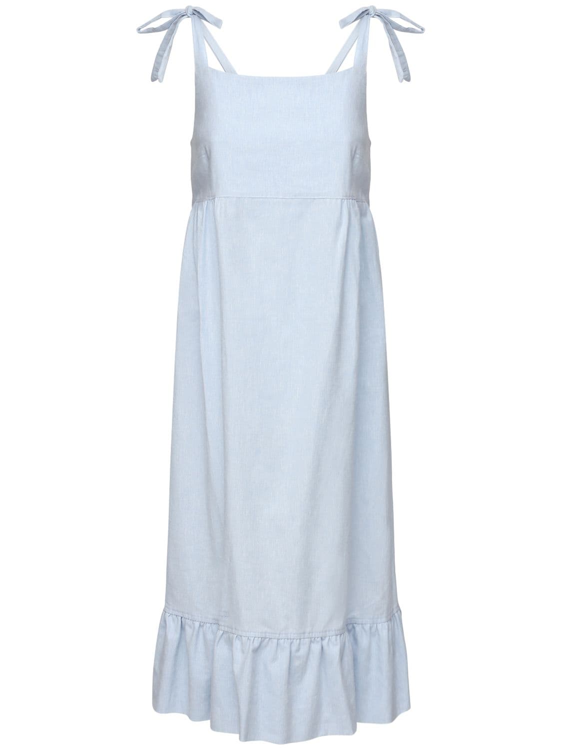 The Sleep Shirt Linen Nightgown In Light Blue