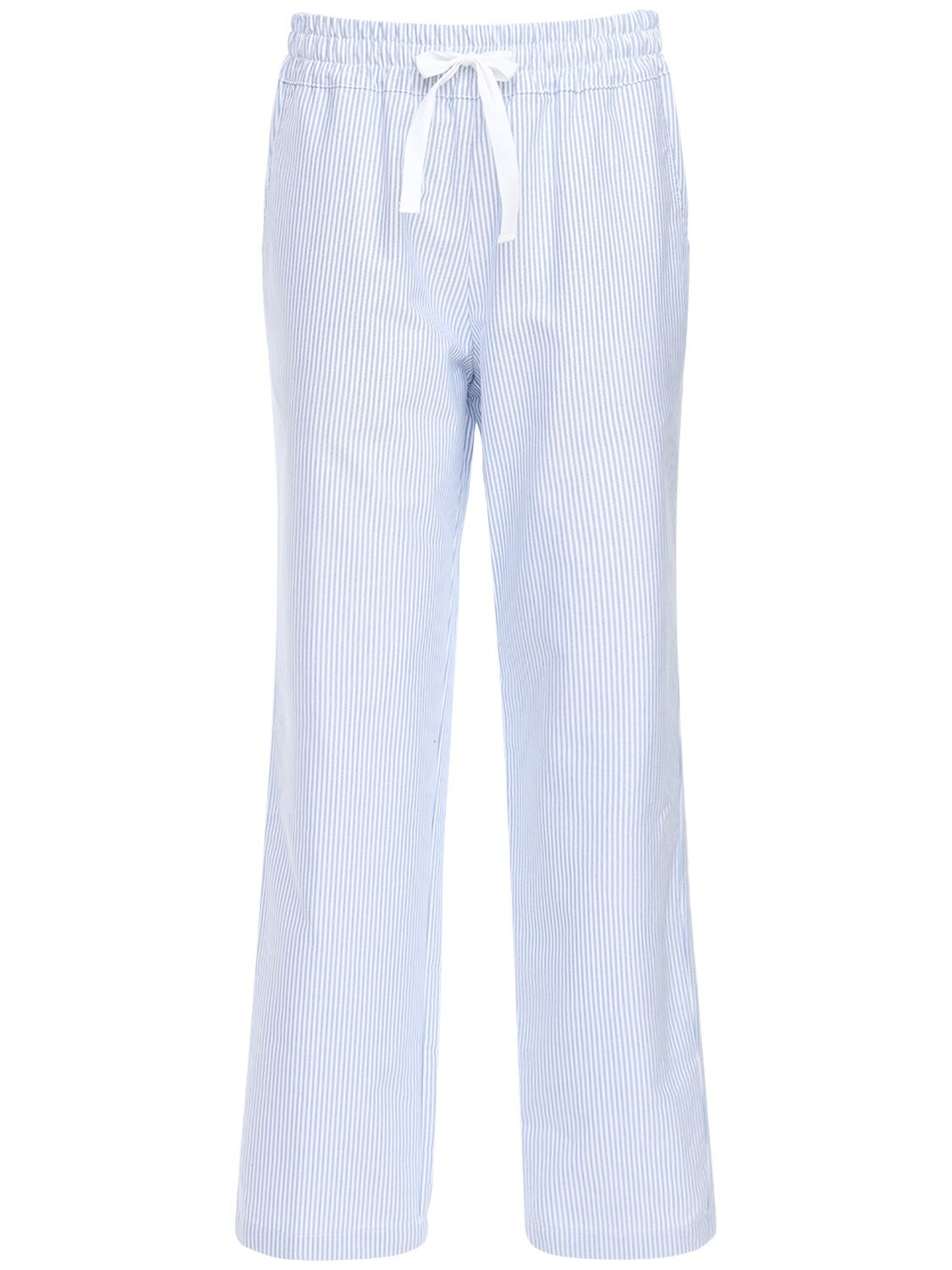The Sleep Shirt Cotton Flannel Pajama Pants In White,blue