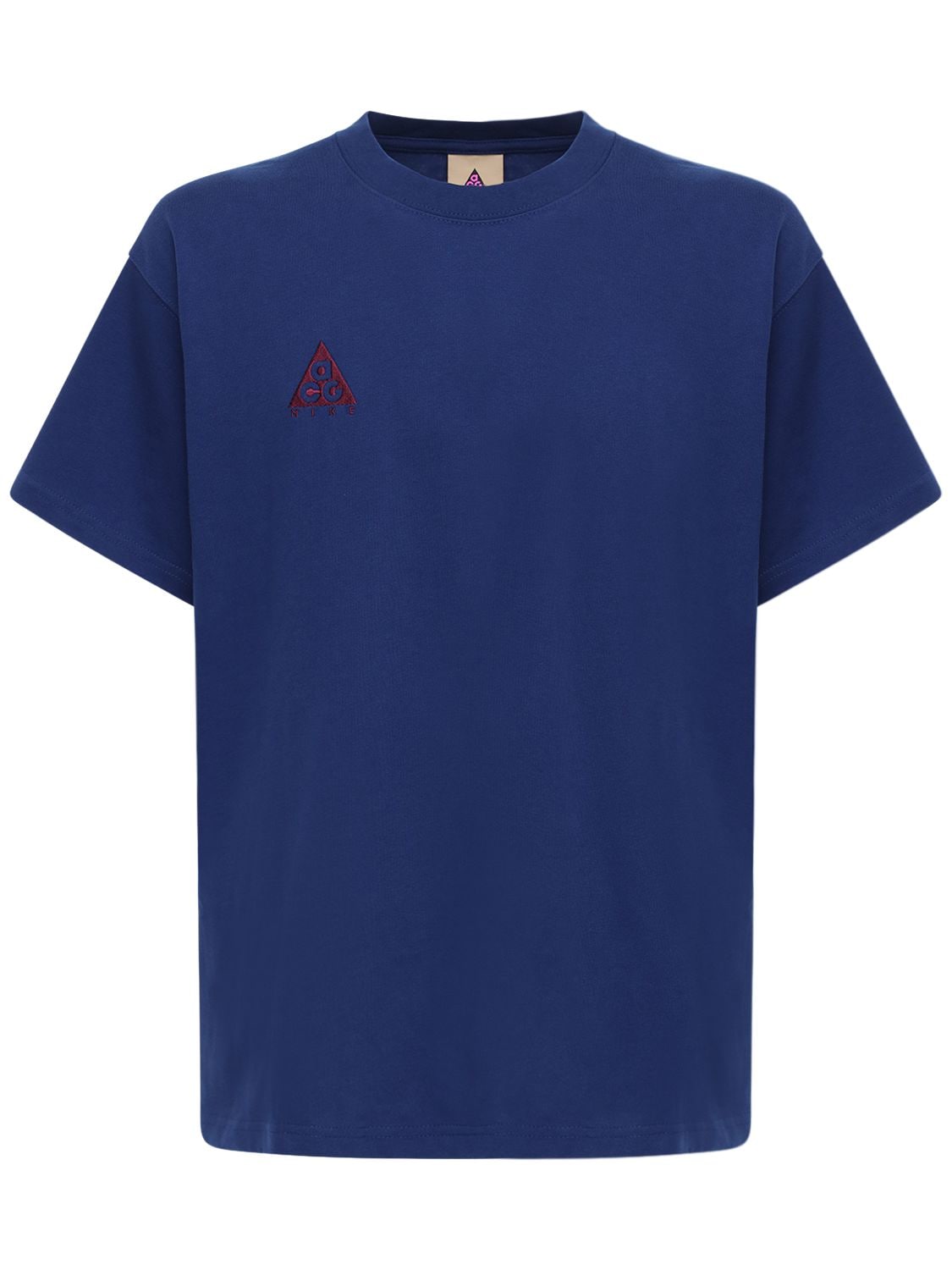 Nike Acg Nrg Logo-embroidered Cotton-jersey T-shirt In Blue Void