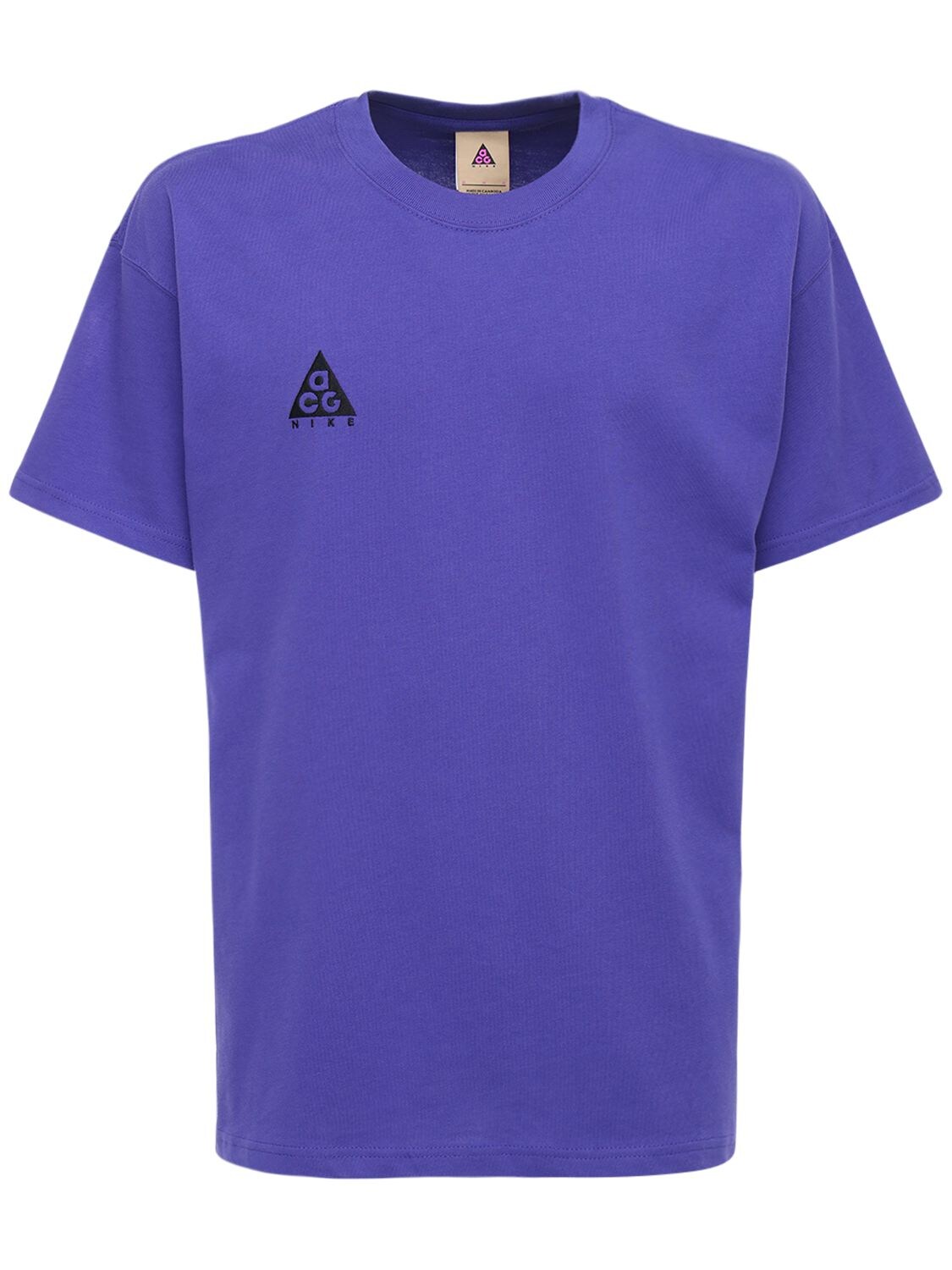 Nike Acg Embroidery Cotton T-shirt In Purple