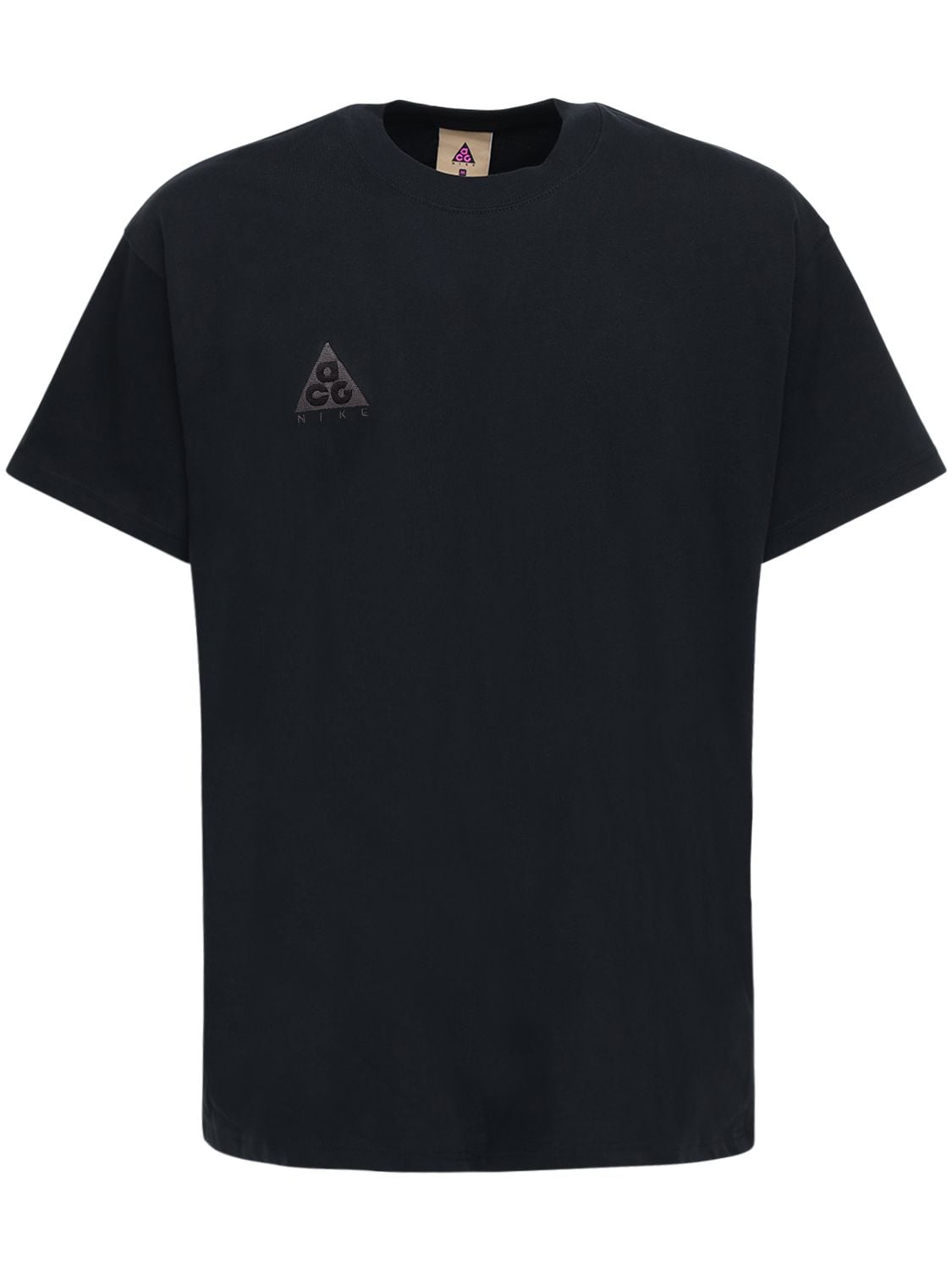 Nike Acg Embroidery Cotton T-shirt In Black