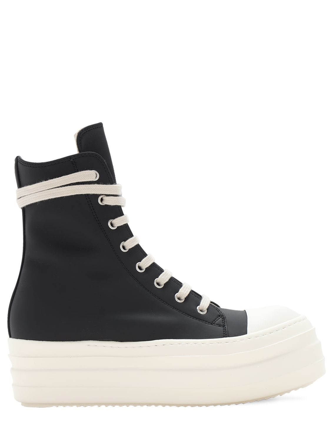 Rick Owens 40mm Double Bumper High Top Sneakers In Black,white | ModeSens