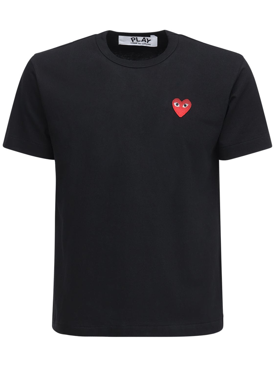 Comme Des Garçons Play Heart Patch Cotton Jersey T-shirt In Black