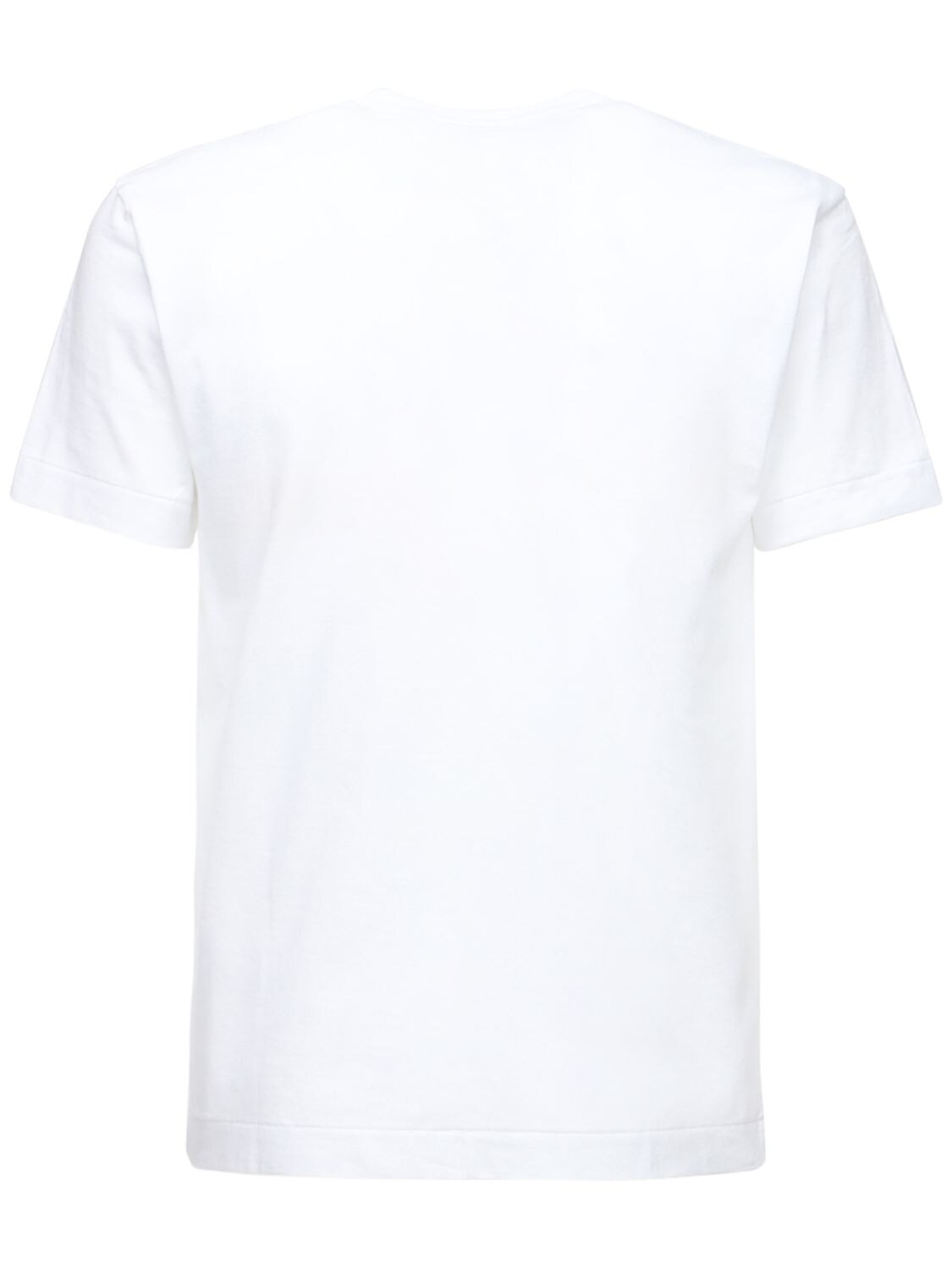 Shop Comme Des Garçons Play Heart Patch Cotton Jersey T-shirt In White