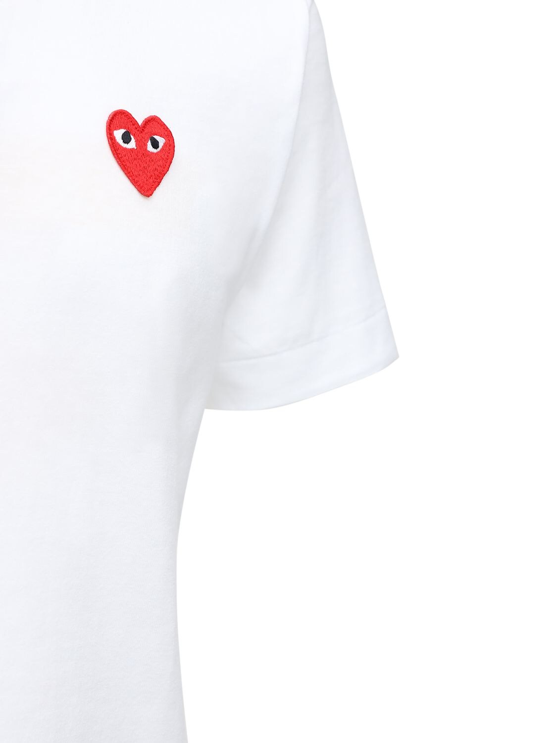 Shop Comme Des Garçons Play Heart Patch Cotton Jersey T-shirt In White