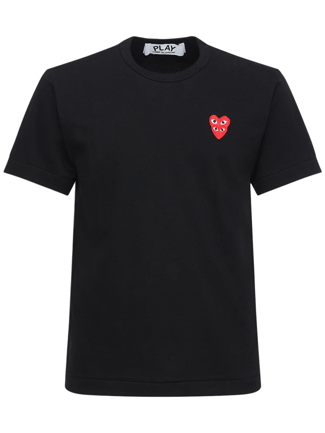 Comme Des Garçons Play Double Hearts Patch Jersey T-shirt In Black
