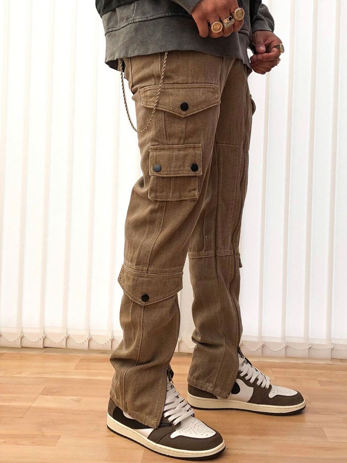 twill cargo trousers h&m