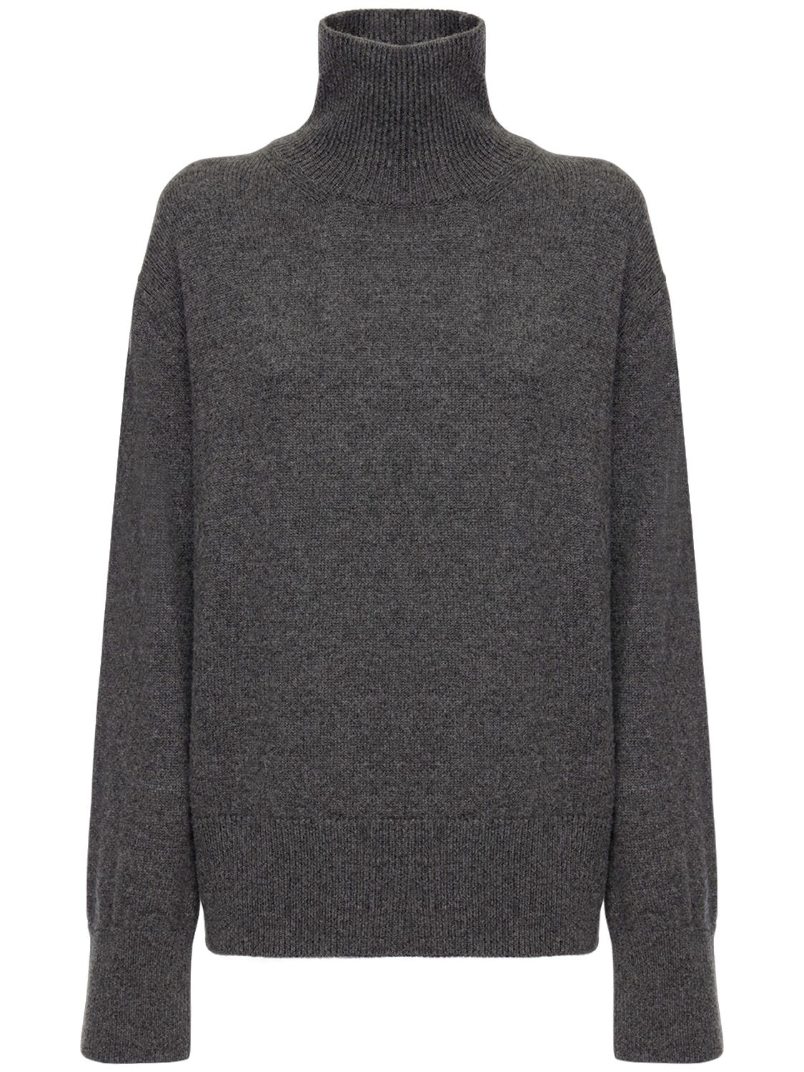 Ag Cashmere Knit Turtleneck Sweater In Dark Grey