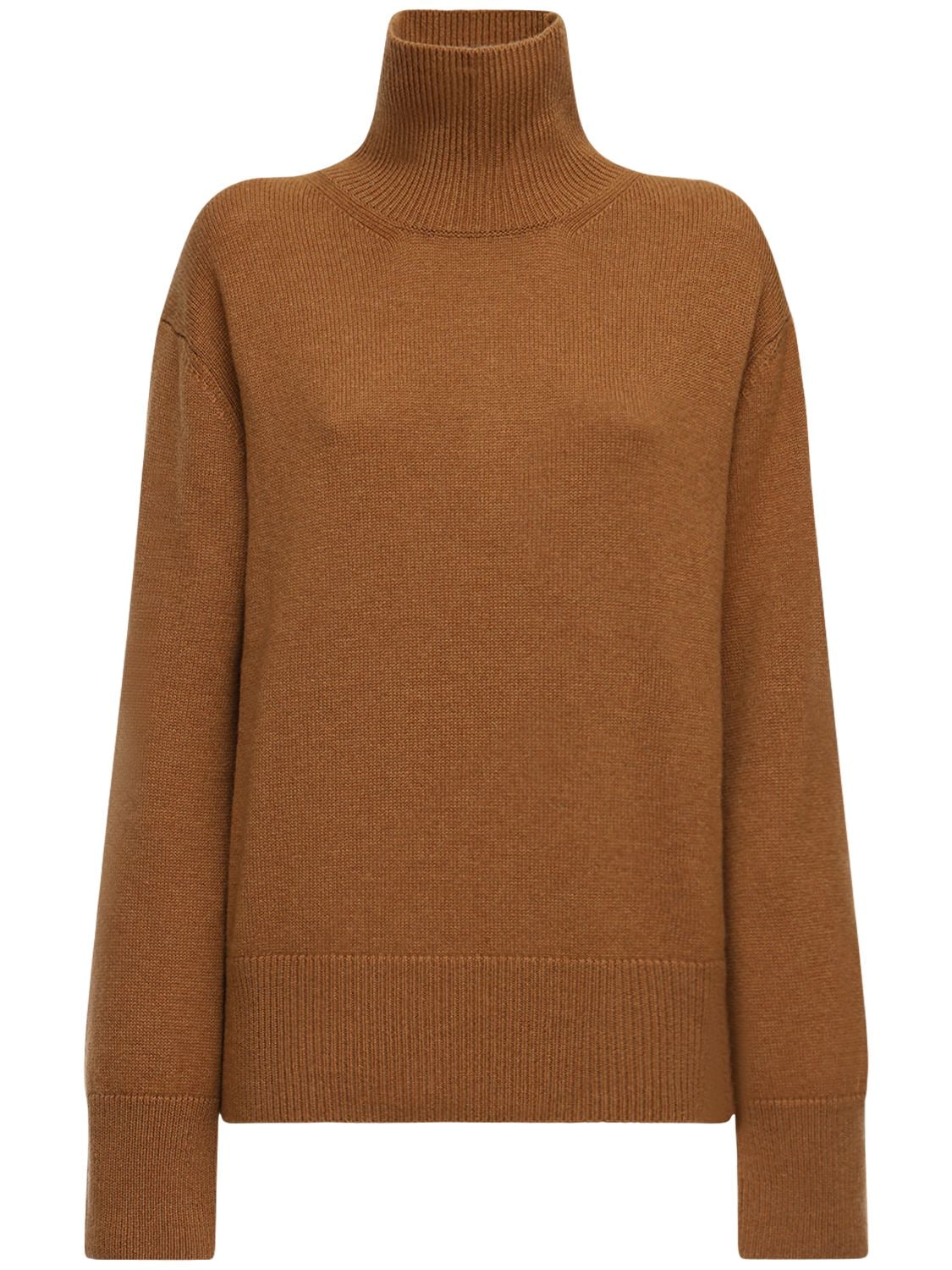 Ag Cashmere Knit Turtleneck Sweater In Camel