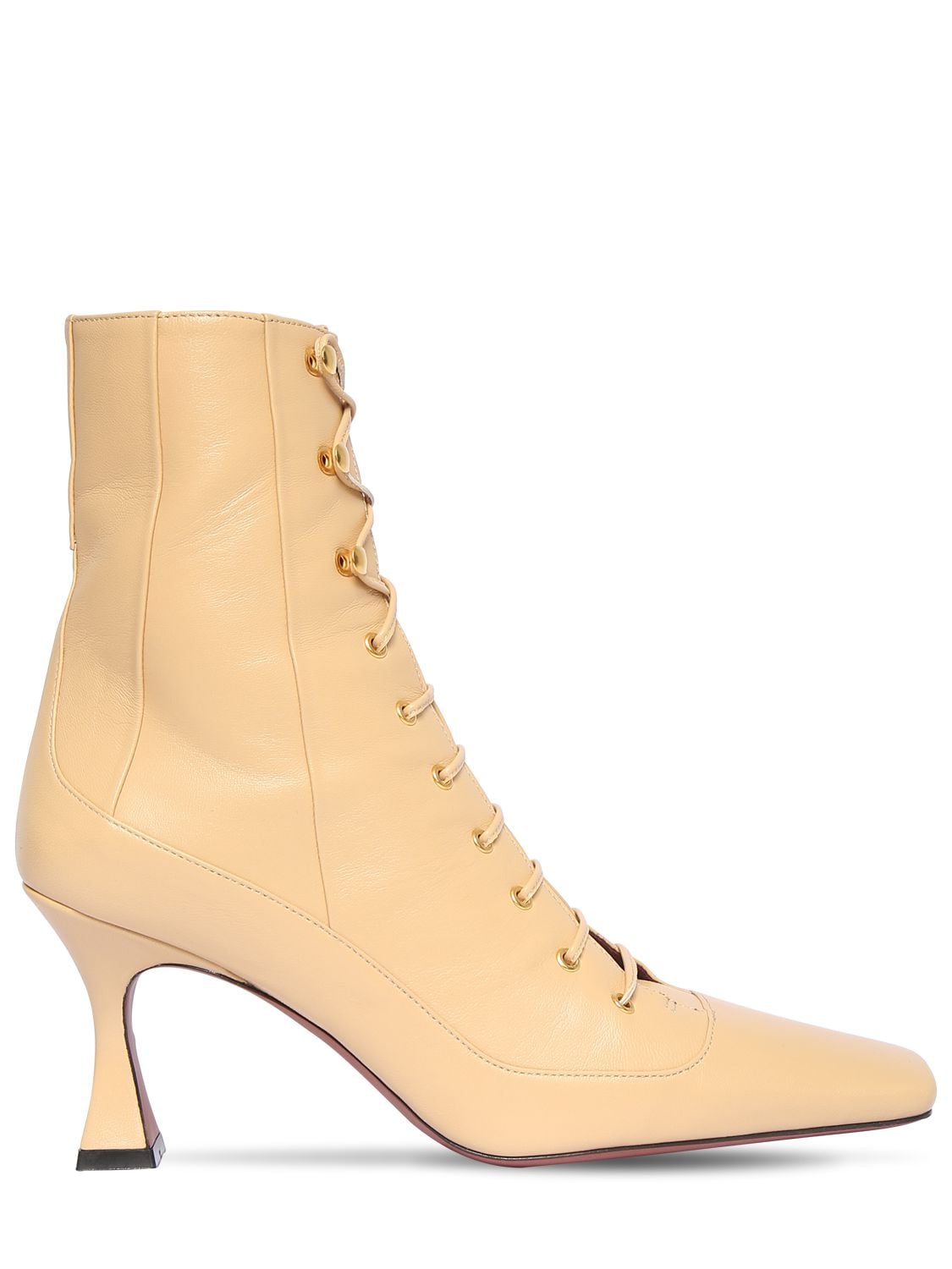 MANU ATELIER 80mm Lace-up Leather Ankle Boots