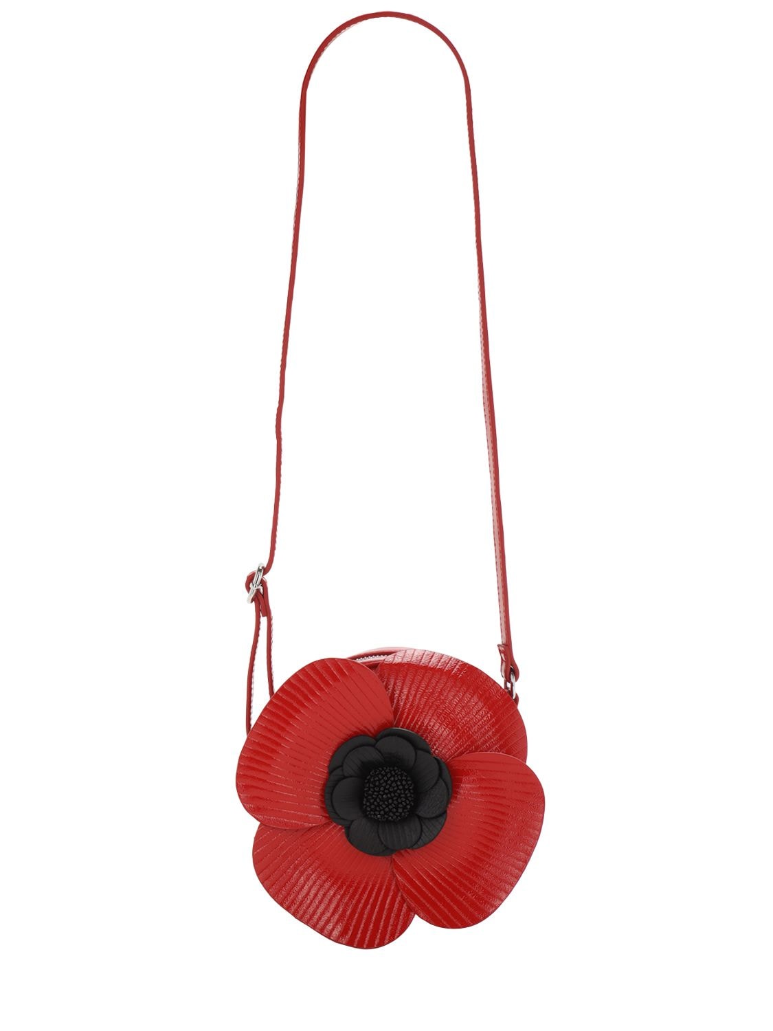 Charabia Kids' Poppy Leather Shoulder Bag In Red
