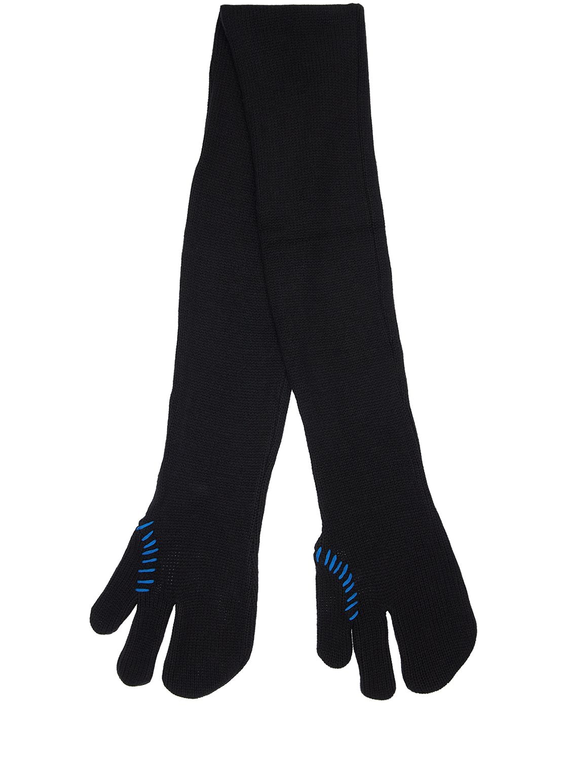 Ader Error Glove Shape Logo Wool Blend Knit Scarf In Black
