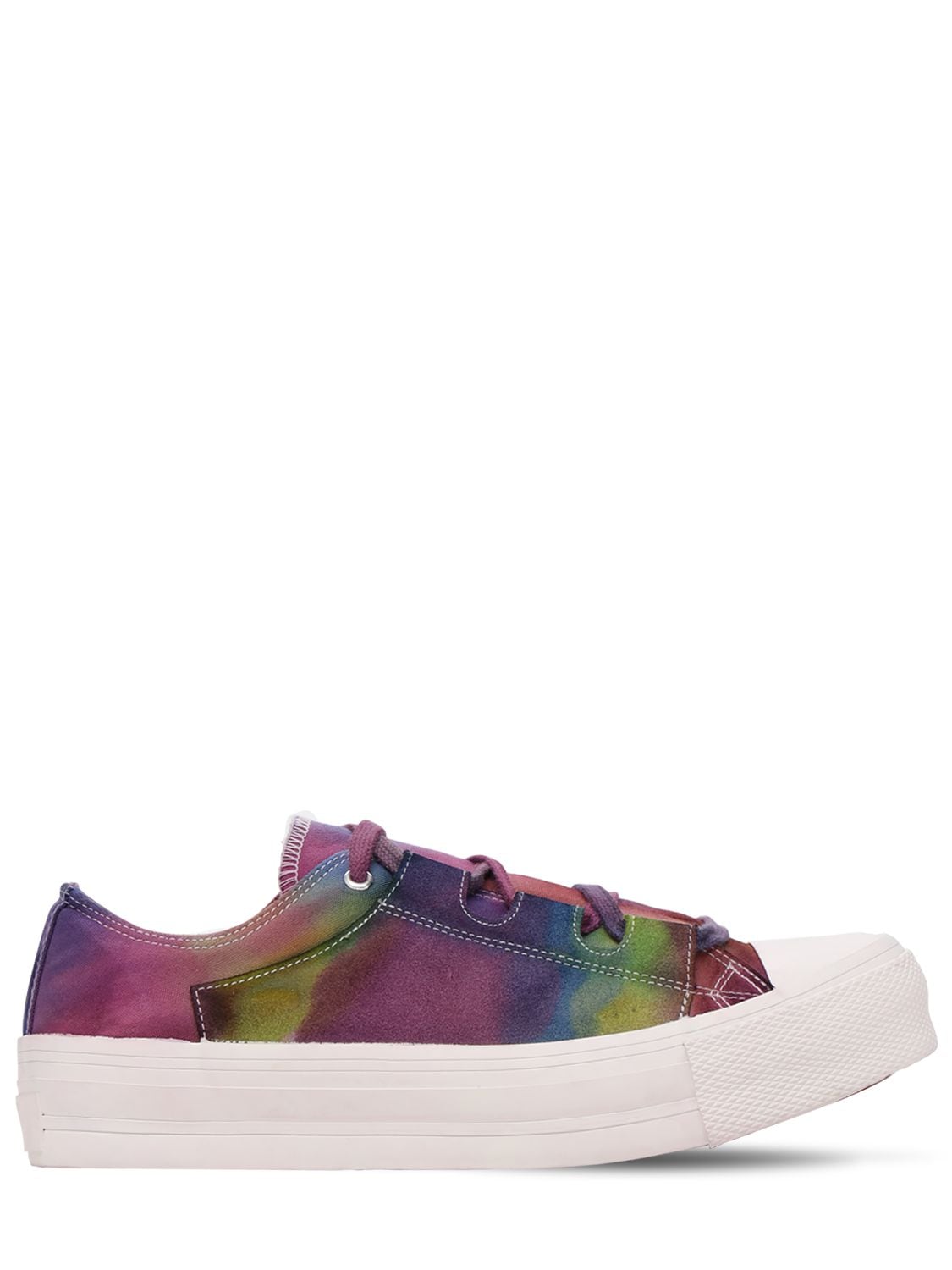 Needles Ghillie Dyed Cotton Canvas Sneakers In Purple,green