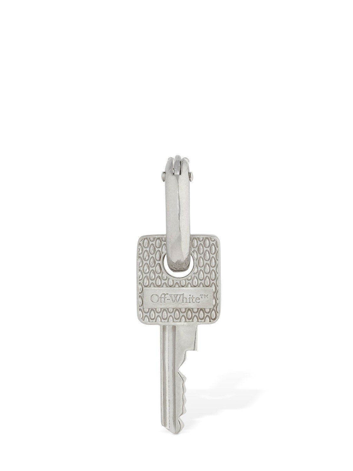 Off-white Small Key Mono Earring In Silver