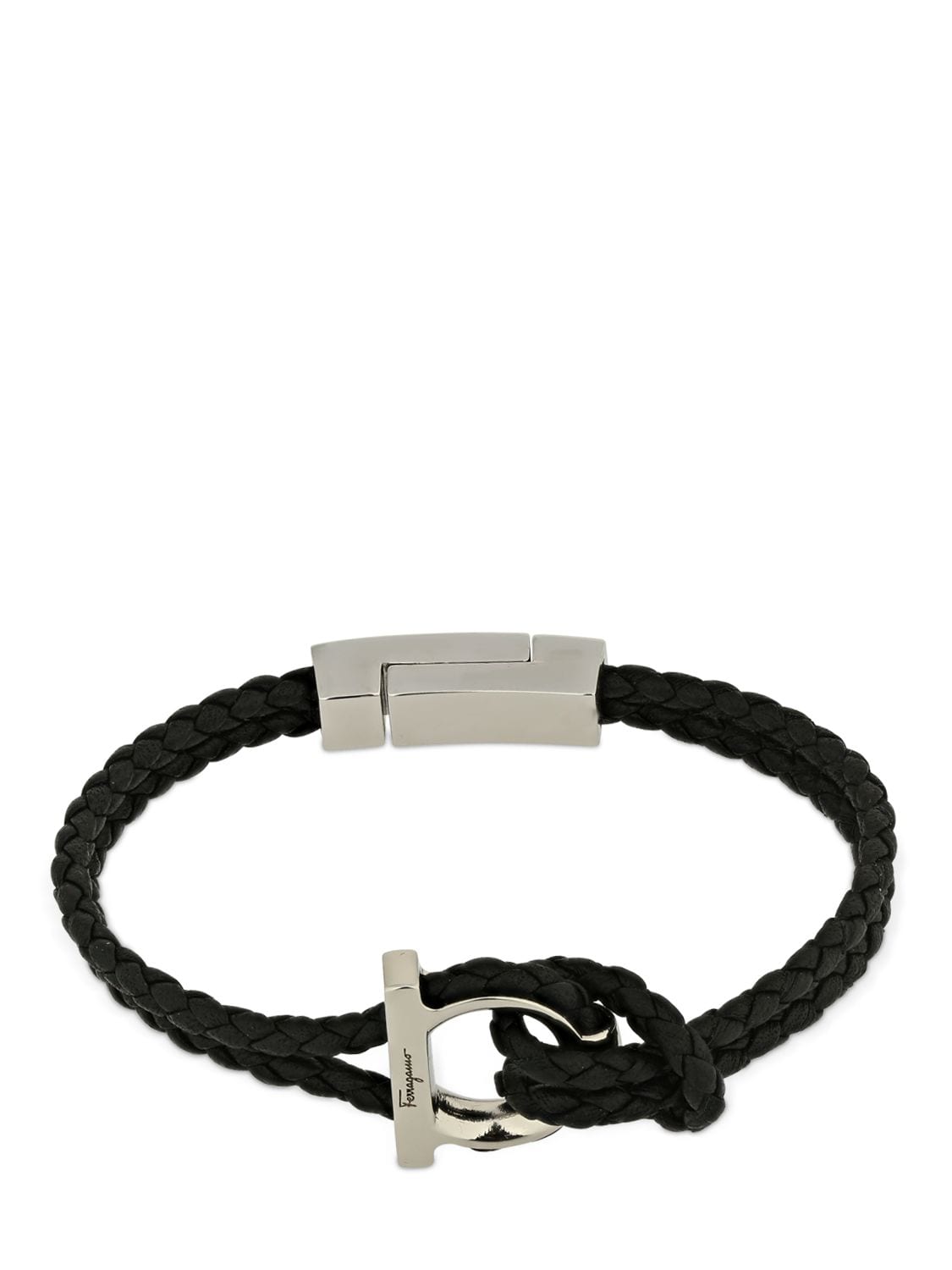 FERRAGAMO 17厘米GANCIO编织皮革手链,72IXWP017-MDAX0