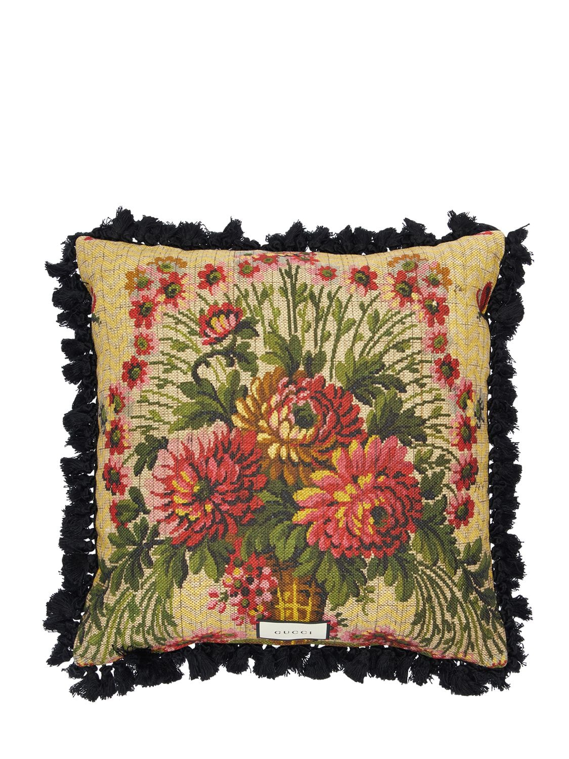 Shop Gucci Gg Jacquard Cushion In Multicolor