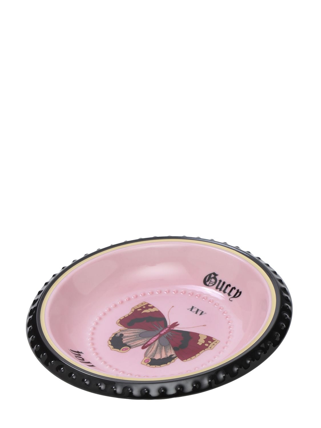 GUCCI BUTTERFLY ROUND PORCELAIN VALET TRAY,72IXX9013-NTEYMG2