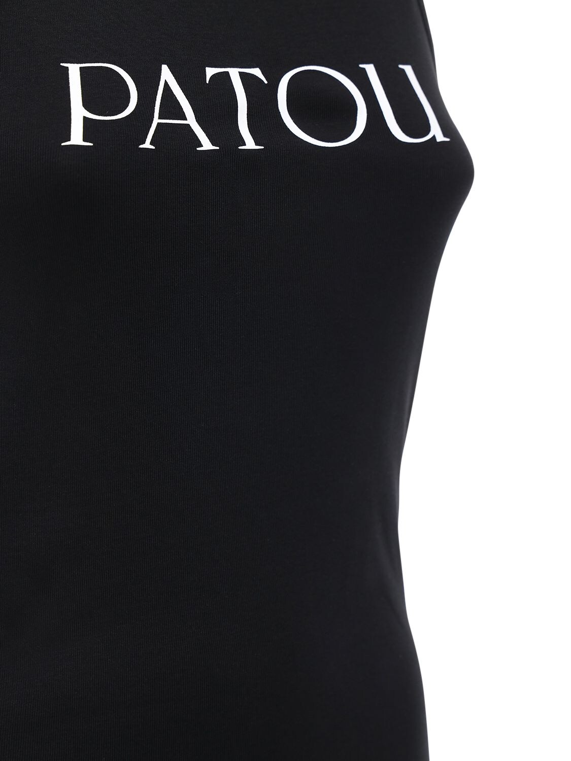 Shop Patou Logo Print Cotton Tank Top In Schwarz