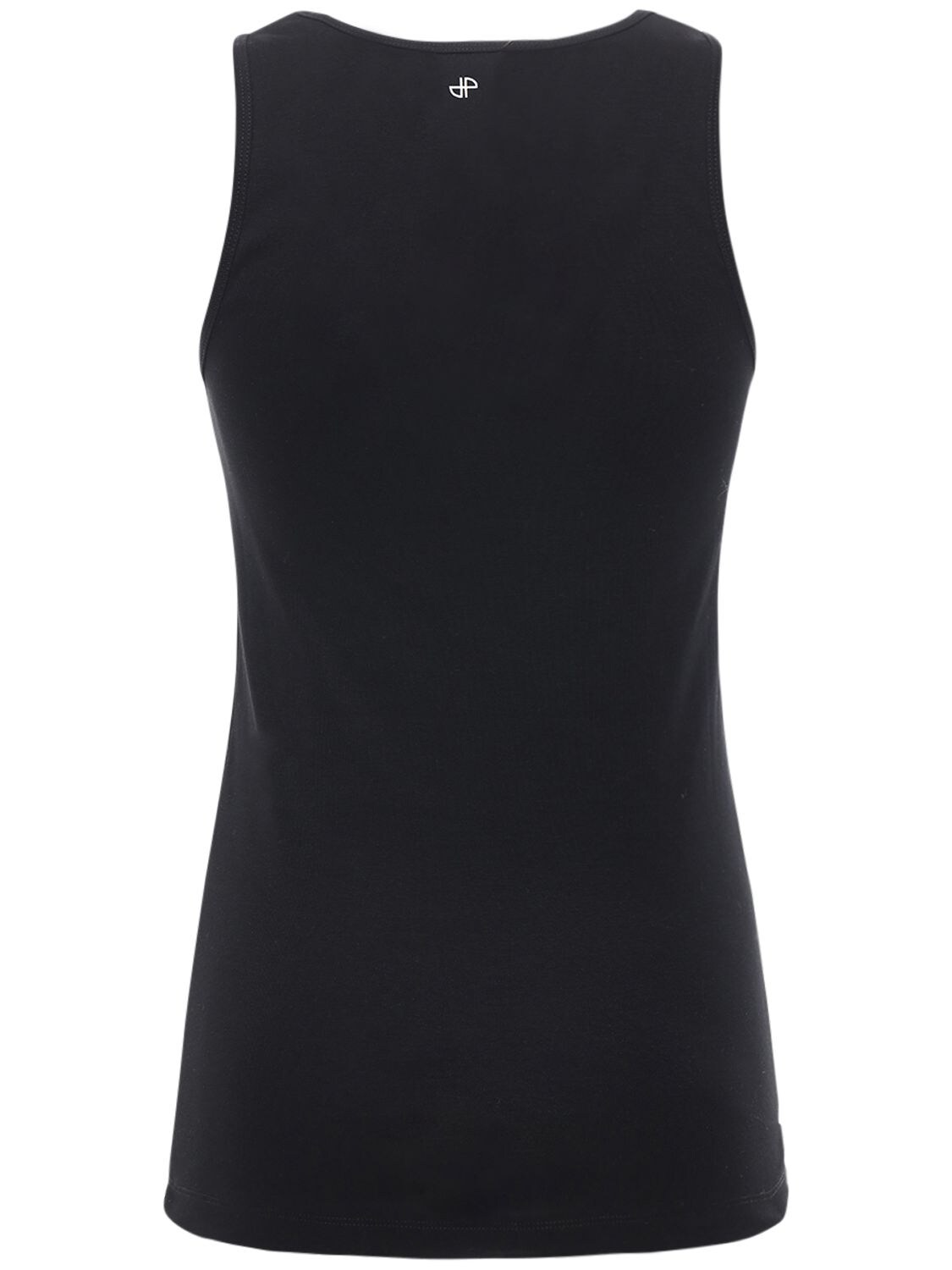 Shop Patou Logo Print Cotton Tank Top In Schwarz