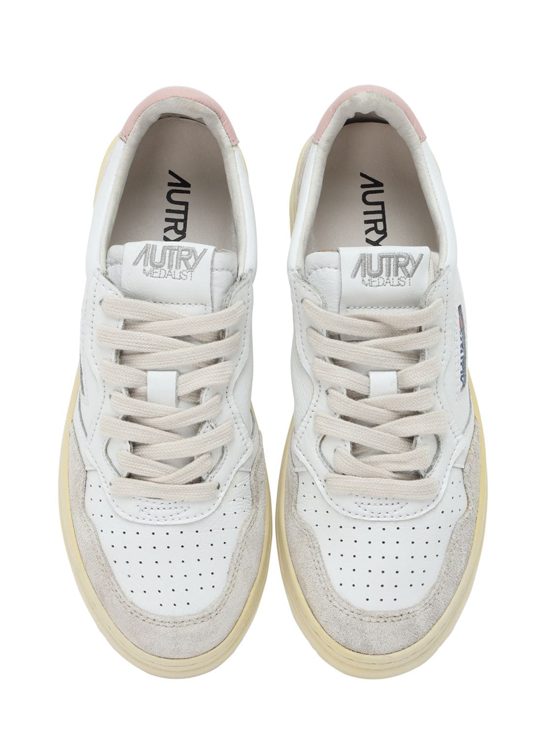 autry low sneakers in white leather and suede
