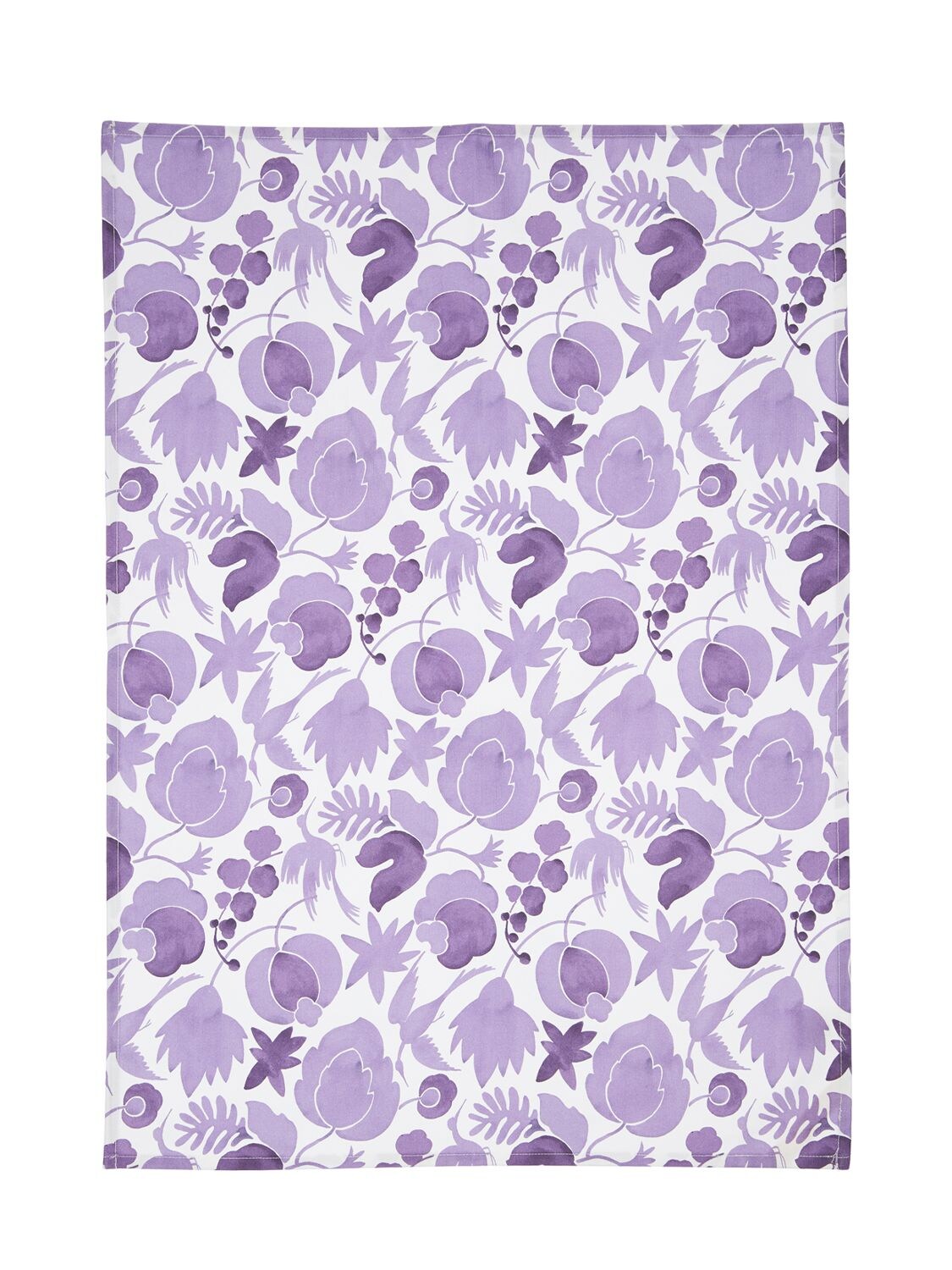 La Doublej Wildbird Viola Tea Towel In White,purple