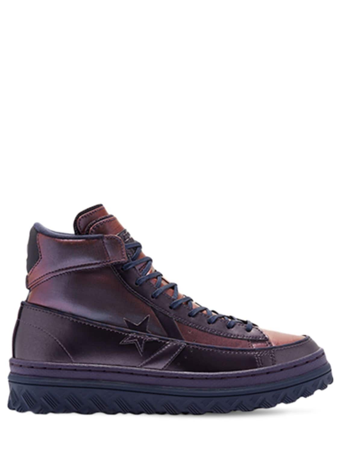 Converse Pro Leather Hacked Sneakers In Purple