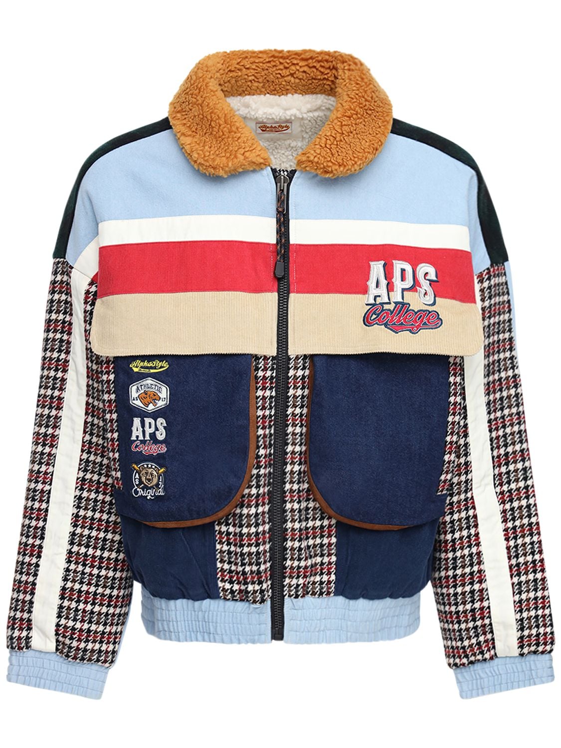 Alphastyle Namida Patchwork Jacket In Multicolor