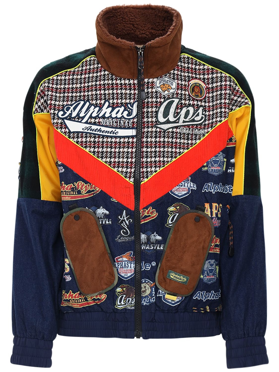 Alphastyle Cath Oversize Tech & Wool Track Jacket In Multicolor